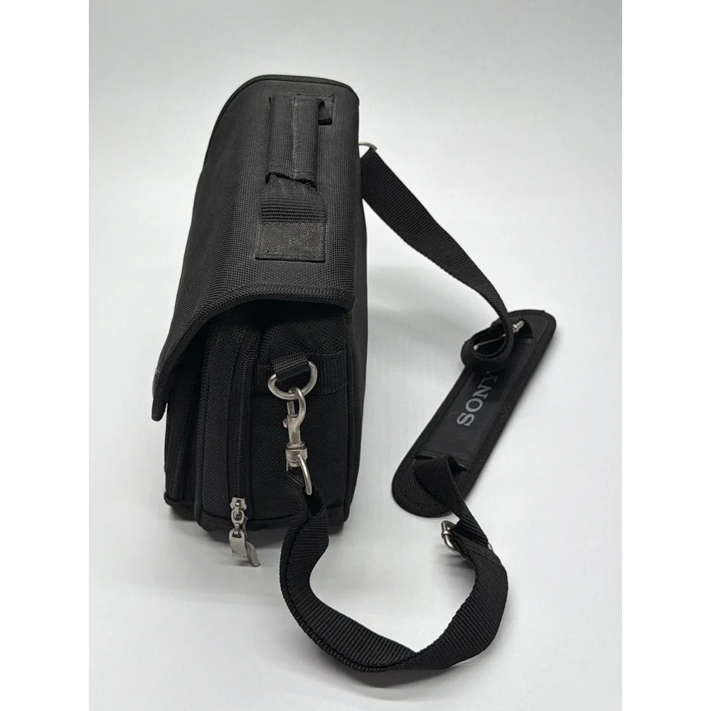 Sony Handycam Camera Bag Black Nylon Padded Shoulder Strap‎ Video Case Messenger